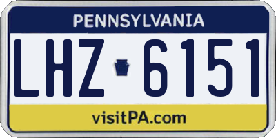 PA license plate LHZ6151