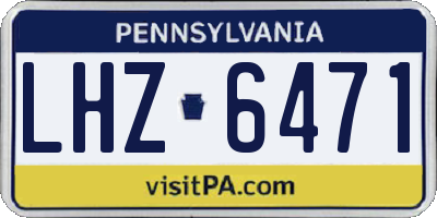 PA license plate LHZ6471