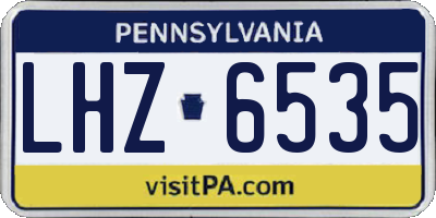 PA license plate LHZ6535