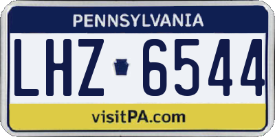 PA license plate LHZ6544