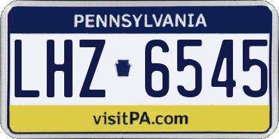 PA license plate LHZ6545