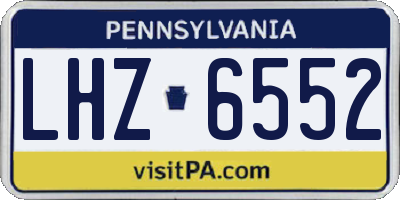 PA license plate LHZ6552