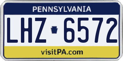 PA license plate LHZ6572
