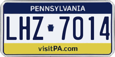 PA license plate LHZ7014