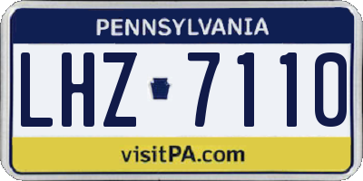 PA license plate LHZ7110