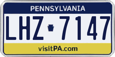 PA license plate LHZ7147