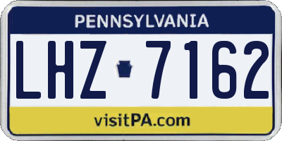 PA license plate LHZ7162