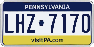 PA license plate LHZ7170