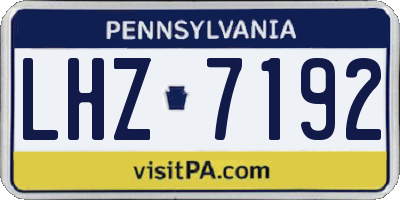 PA license plate LHZ7192