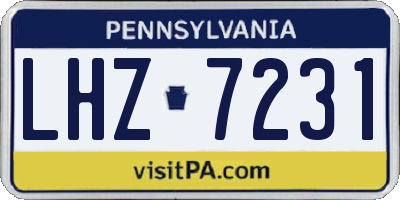 PA license plate LHZ7231