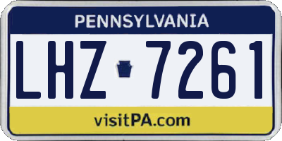 PA license plate LHZ7261