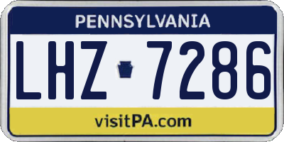 PA license plate LHZ7286