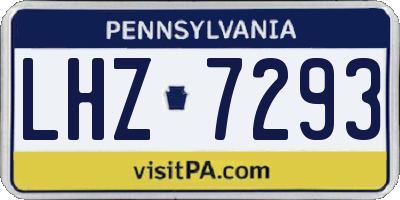 PA license plate LHZ7293