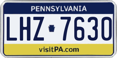 PA license plate LHZ7630