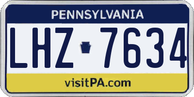 PA license plate LHZ7634