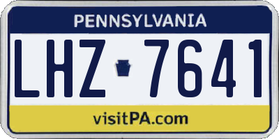 PA license plate LHZ7641