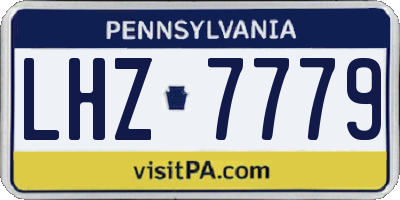 PA license plate LHZ7779
