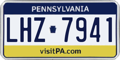 PA license plate LHZ7941