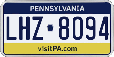 PA license plate LHZ8094
