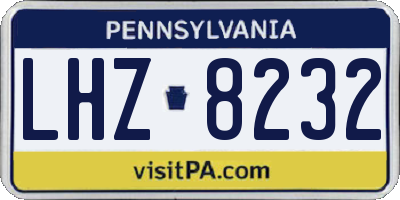 PA license plate LHZ8232