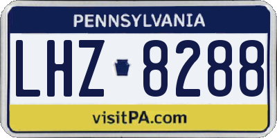 PA license plate LHZ8288