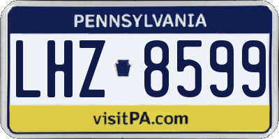 PA license plate LHZ8599