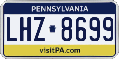 PA license plate LHZ8699