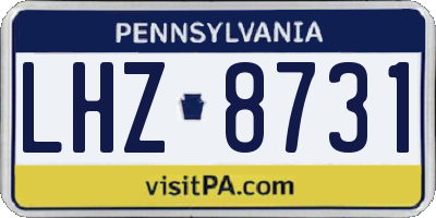PA license plate LHZ8731