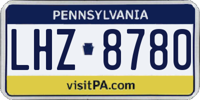 PA license plate LHZ8780