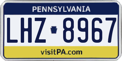 PA license plate LHZ8967