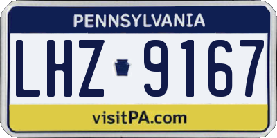 PA license plate LHZ9167