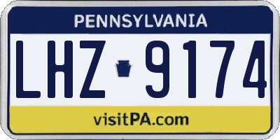 PA license plate LHZ9174