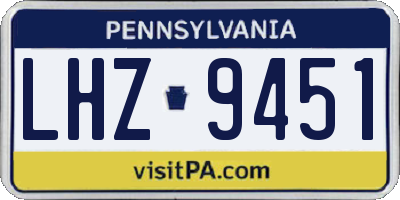 PA license plate LHZ9451