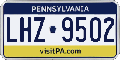 PA license plate LHZ9502