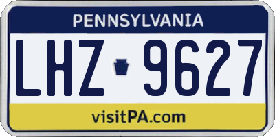 PA license plate LHZ9627