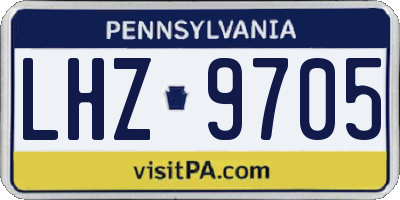 PA license plate LHZ9705