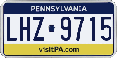 PA license plate LHZ9715