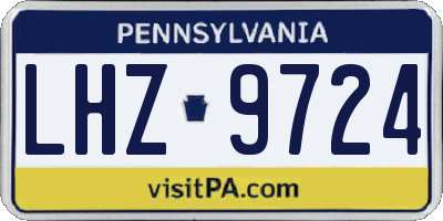 PA license plate LHZ9724