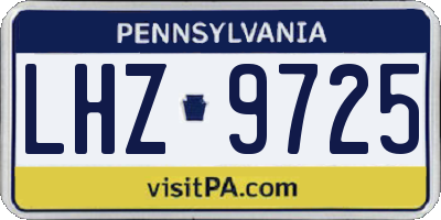 PA license plate LHZ9725