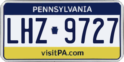 PA license plate LHZ9727