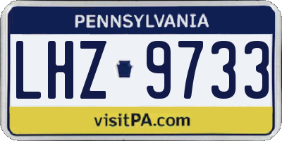 PA license plate LHZ9733