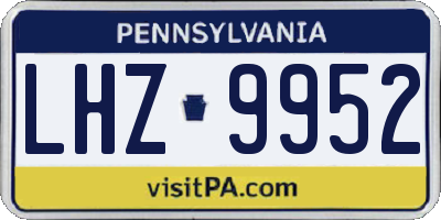 PA license plate LHZ9952