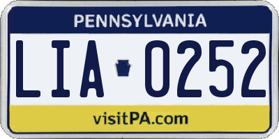 PA license plate LIA0252