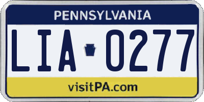 PA license plate LIA0277