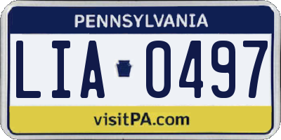 PA license plate LIA0497