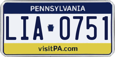 PA license plate LIA0751