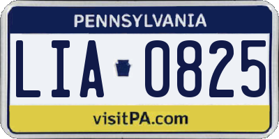 PA license plate LIA0825
