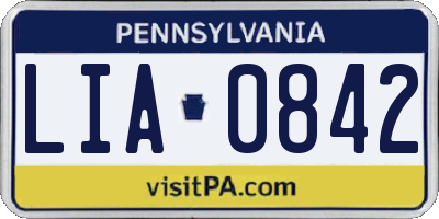 PA license plate LIA0842