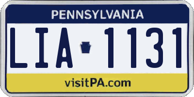 PA license plate LIA1131