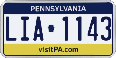 PA license plate LIA1143